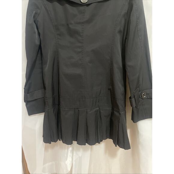 GUESS Black Mid Length Jacket Size Small Button Pockets Stylish - Picture 8 of 9